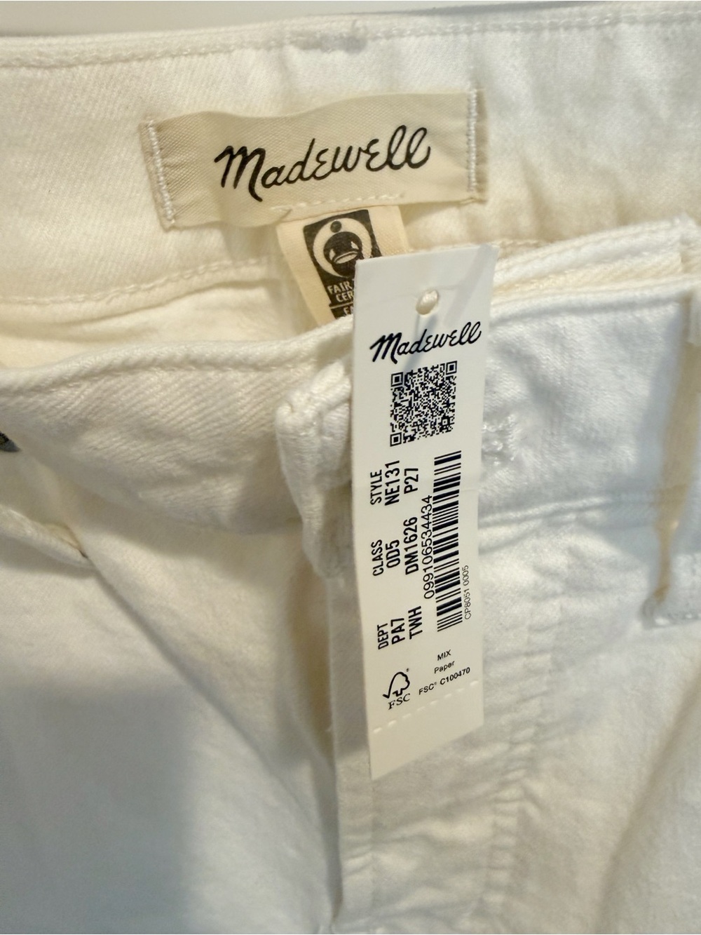 MADEWELL NWT Petite Curvy Perfect Vintage Jeans in Tile White Comfort Stretch 27 - Picture 7 of 10